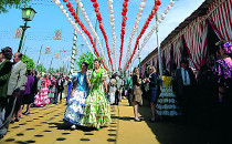 Une allée et casetas de la Feria